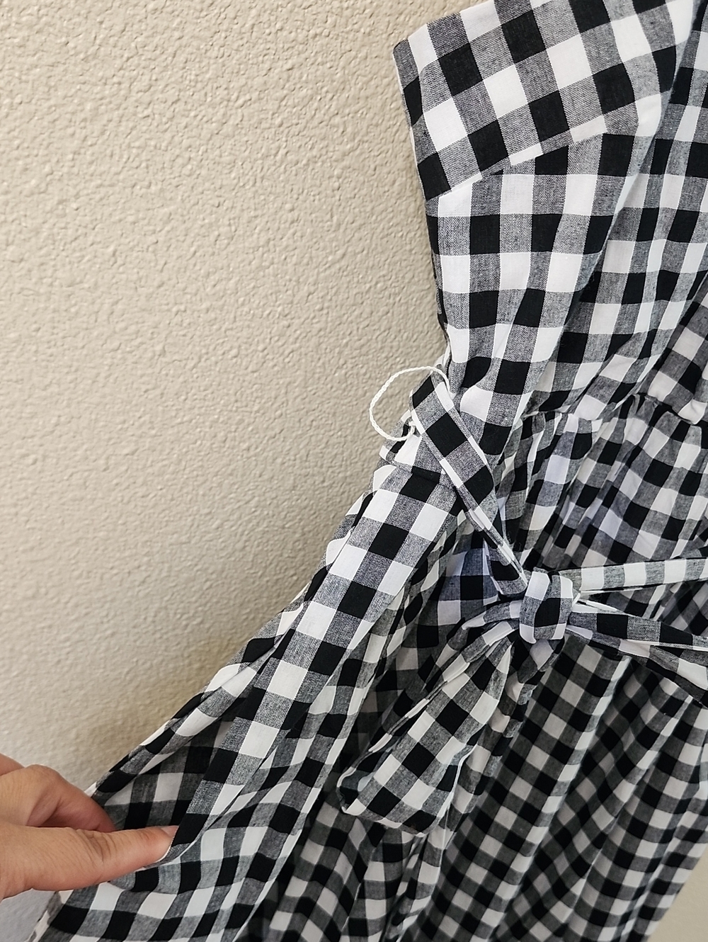 Modcloth Black & White Gingham Wrap Midi Dress - Picture 7 of 14